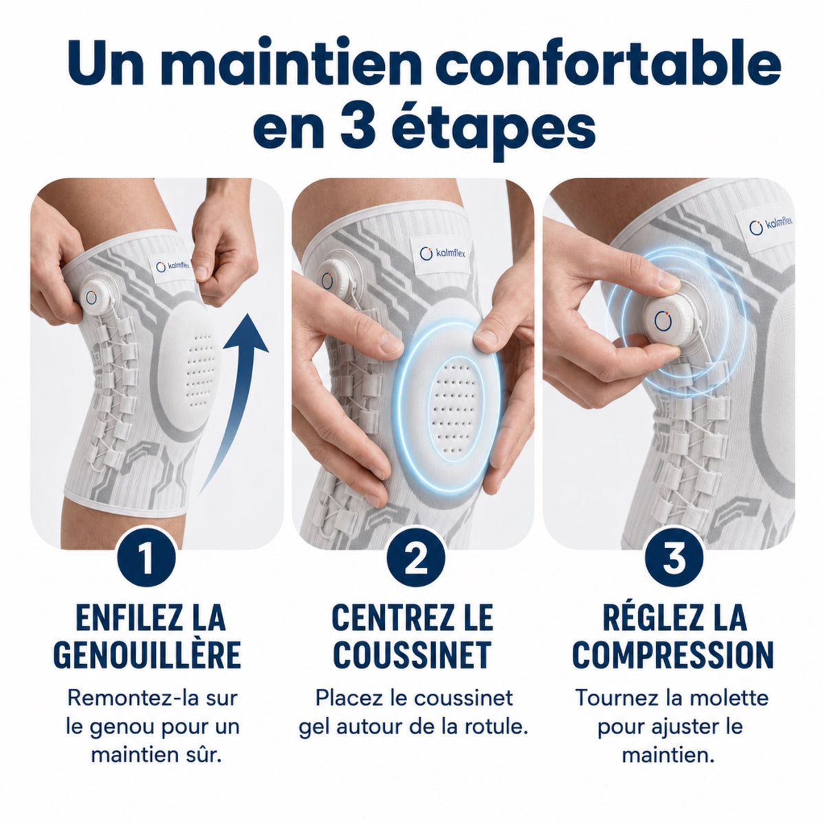 Enfiler, régler, bouger : 3 étapes